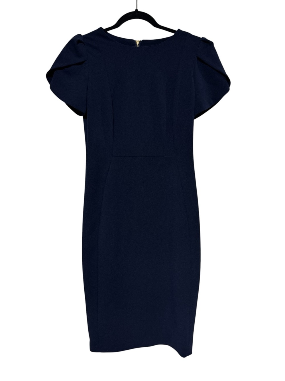 Calvin Klein Navy Blue Pencil Dress Size 4 Sheath Office Career Quiet Luxury